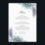 Menu Flores roxas. Casamento floral do jardim. Lavanda<br><div class="desc">Cardápio de casamento com flores roxas. Adequado para aniversário,  aniversário e qualquer outra festa. Entre em contato comigo,  por favor,  se precisar de itens adicionais.</div>