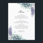 Menu Flores roxas. Casamento floral do jardim. Lavanda<br><div class="desc">Cardápio de casamento com flores roxas. Adequado para aniversário,  aniversário e qualquer outra festa. Entre em contato comigo,  por favor,  se precisar de itens adicionais.</div>