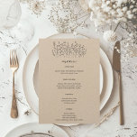 Menu Flores Selvagens Linha Arte Legante Moderna CLIENT<br><div class="desc">Use estes cartões de cardápio de flor doce para seu casamento, festa de noivado, chá de panela ou outro evento. Mão desenhada por mim para você. Totalmente editável, adicione seu próprio texto ou cor de fundo. Clique em "personalizar" para editar o texto e "editar design" para alterar fontes, cores e...</div>