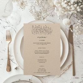 Menu Flores Selvagens Linha Arte Legante Moderna CLIENT