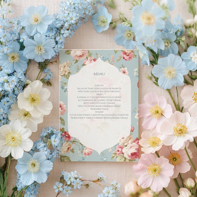 Menu Flores Shabby Chic (Criador carregado)