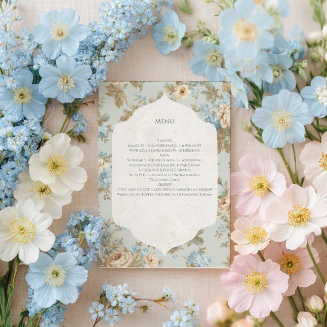 Menu Flores Shabby Chic (Criador carregado)