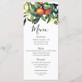 Menu Floresta de laranja-verde de citrinos elegantes