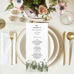 Menu Floresta Verde Moderna de Aquarela de inverno com<br><div class="desc">Floresta Verde Moderna de Aquarela de inverno com Neve</div>