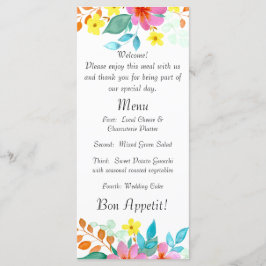 Menu Florestas de Aquarela Moderna em Cores Brilhantes