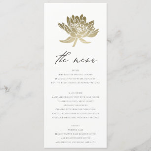 MENU FLORORAL DA KRAFT LOTUS DOURADA BRANCA E GLAM