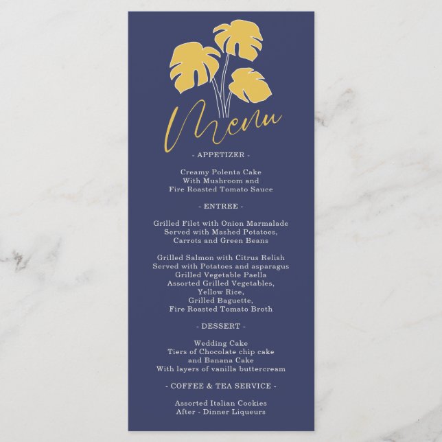 Menu Folha Botânica Tropical Palma Marinho (Frente)