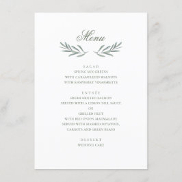 Menu Folhas simples de azeitona. Casamento italiano. Bo