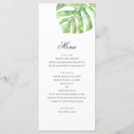 Menu Folhas verdes exóticas. Casamento tropical de verã