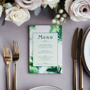 Menu Folheto de comemoração botânica tropical