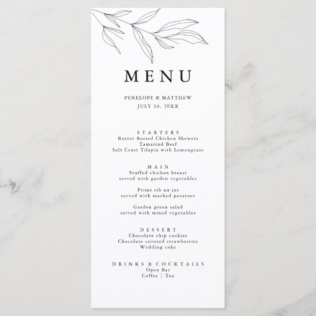 Menu Foliage do Esquema de Desenho da Linha (Frente)