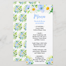Menu Forget-Me-Nots and Daisies Floral Wedding