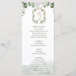 Menu Formal de Casamento com Cartões de agradecime