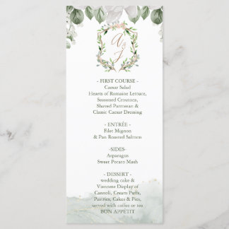 Menu Formal de Casamento com Cartões de agradecime