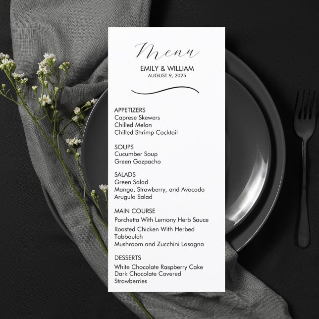 Menu Formal e Elegante de Casamento (Criador carregado)