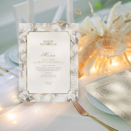 Menu Formal Paisley Wedding Champagne ID767