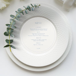 Menu Forrado Dusty Blue & Ivory Monogrammed