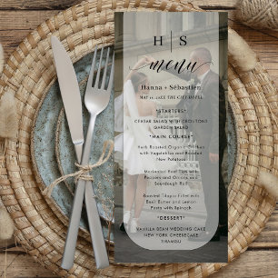 Menu foto Cardápio de Casamento Preto e Branco