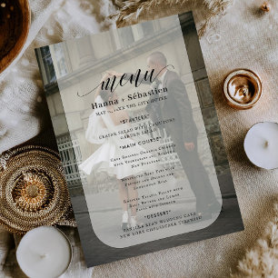 Menu foto Cardápio de Casamento Preto e Branco