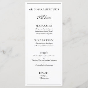 Menu Foto de Casamento do Elegante Moderno Roaring 20s