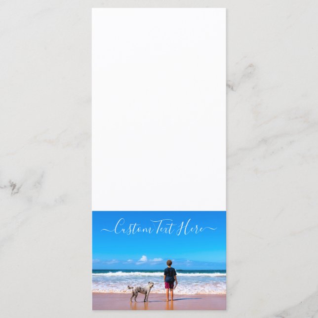 Menu Fotografia e texto personalizados - seu próprio De (Frente)