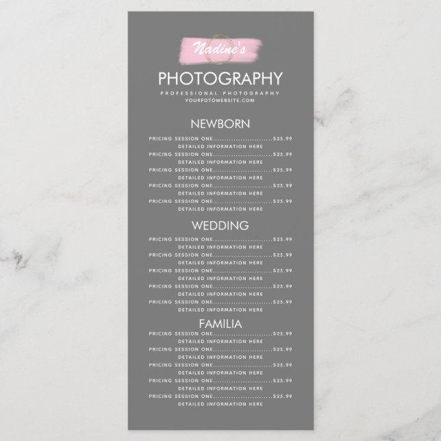 Menu Fotografia Logotipo Dourado para Empresas Pincel T (Frente)