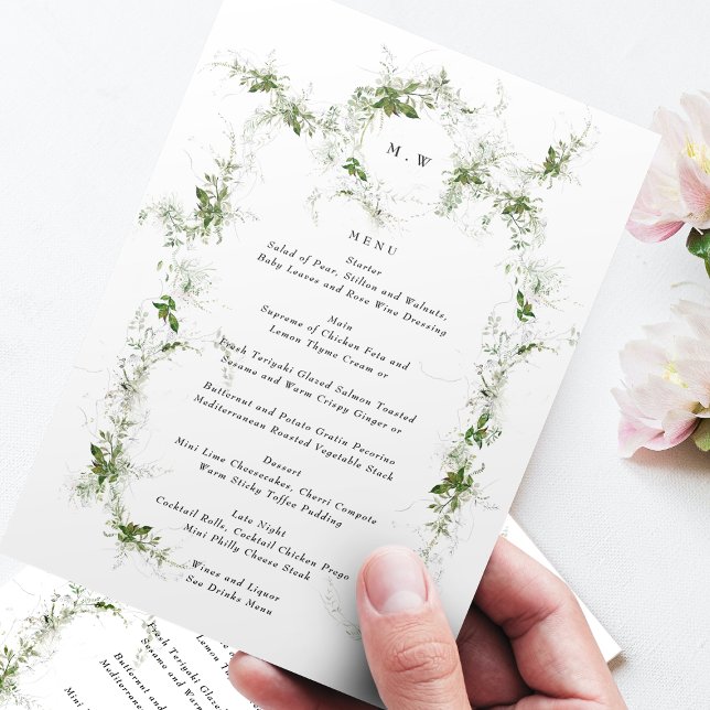 Menu Frame Greenery Monograma Eucalyptus Wreath Casamen (Criador carregado)