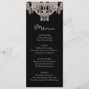 Menu francês/do inglês   candelabro do casamento