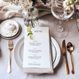 Menu Fresh Citrus Painted Lemons Modern Mediterranean