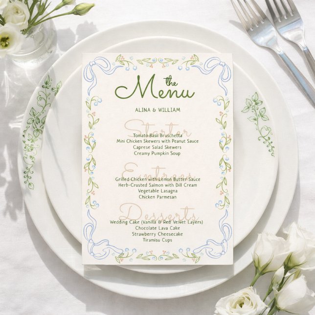 Menu Fronteira de Arco Floral Elegante Mínimo (Criador carregado)