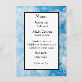 Menu Fundo de flocos de neve