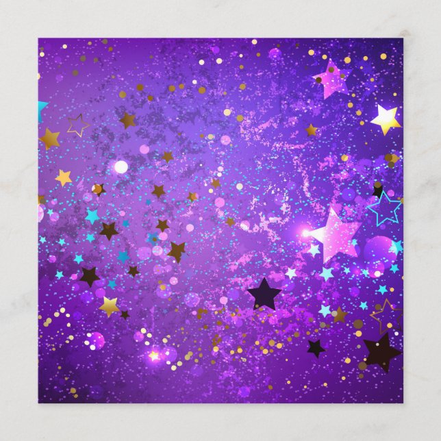 Menu Fundo de folhas roxas com estrelas (Frente)
