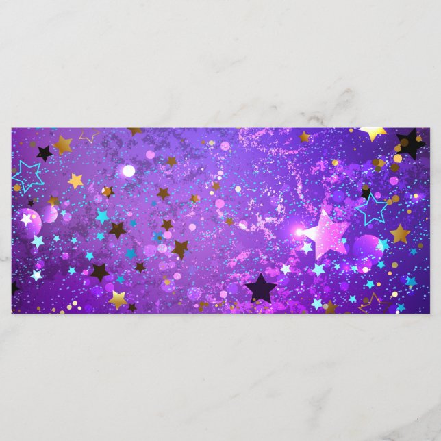 Menu Fundo de folhas roxas com estrelas (Frente)