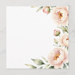 Menu Fundo floral de peônia cor de rosa em aquarela ele