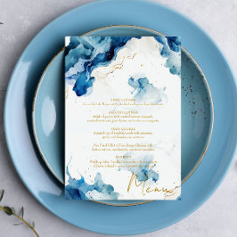 Menu Gala de Sonhos de Mármore AZUL