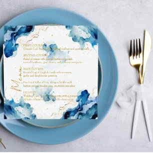 Menu Gala dos Sonhos de Mármore AZUL