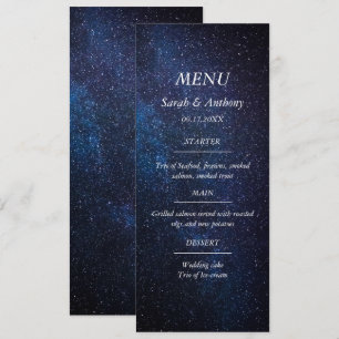 Menu Galaxy Celestial Stars Night Sky Comida de Casamen