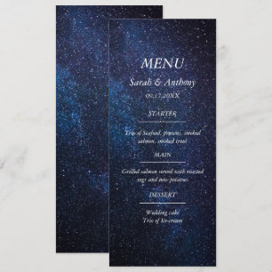 Menu Galaxy Celestial Stars Night Sky Comida de Casamen