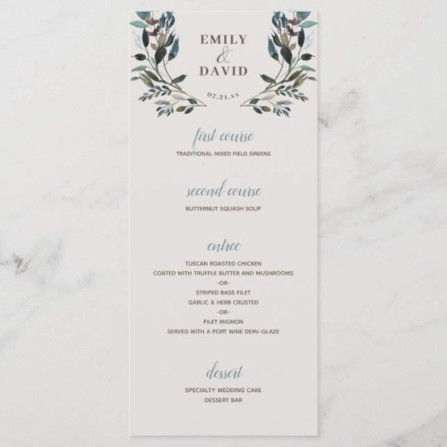 Menu Garden Crest | casca | Curso de Casamento 4 (Frente)