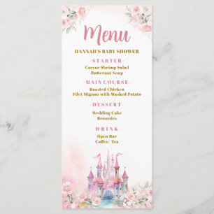 Menu Garota Princesa Real Castelo Quinta Aniversário