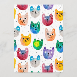 Menu Gatos com aquarelas e amigos