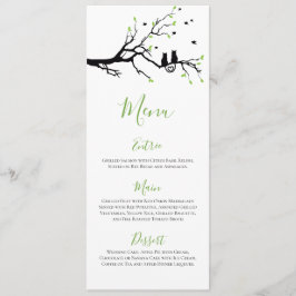 Menu Gatos Românticos Apaixonados Pela Recepção Verde E