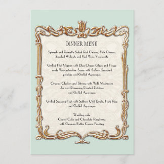 Menu Gatsby Art Deco Nouveau Lace Faux Dourada Tulip