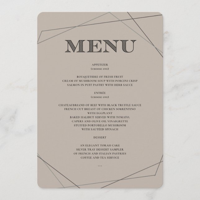 Menu Geo Modern Bar/Bat Mitzvah (Frente)
