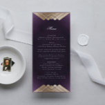 Menu Geométrico Dourado Gatsby Gatsby Roxo<br><div class="desc">menu fino para corresponder à coleção *se quiser mais opções de papel,  este design pode ser transferido para um programa fino *ou para mais ajuda contacte-me</div>