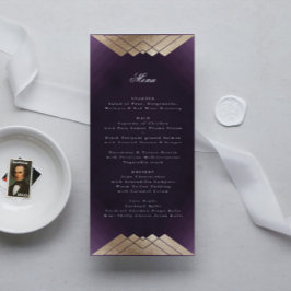Menu Geométrico Dourado Gatsby Gatsby Roxo