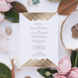 Menu Geométrico Dourado Gatsby Tall Wedding