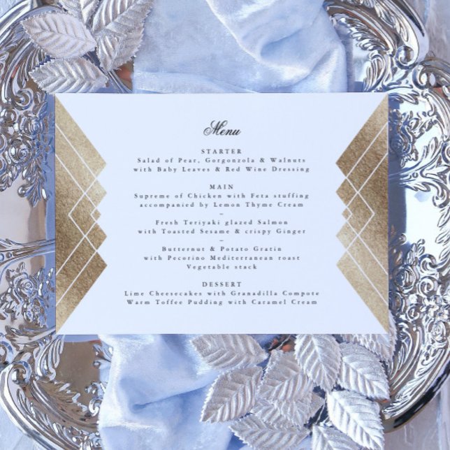 Menu Geométrico Dourado Gatsby Wedding (Criador carregado)
