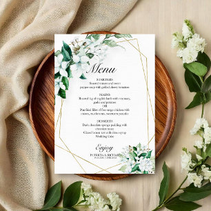 Menu Geométrico Floral Greenery
