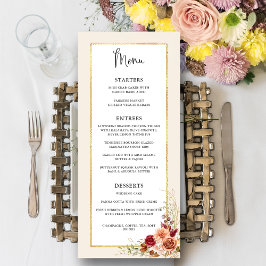 Menu Gilded Fall Terracotta Floral